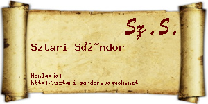 Sztari Sándor névjegykártya